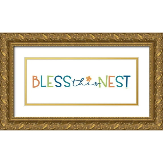 Reed, Tara 32x15 Gold Ornate Wood Framed with Double Matting Museum Art Print Titled - Happy at Home XIV
