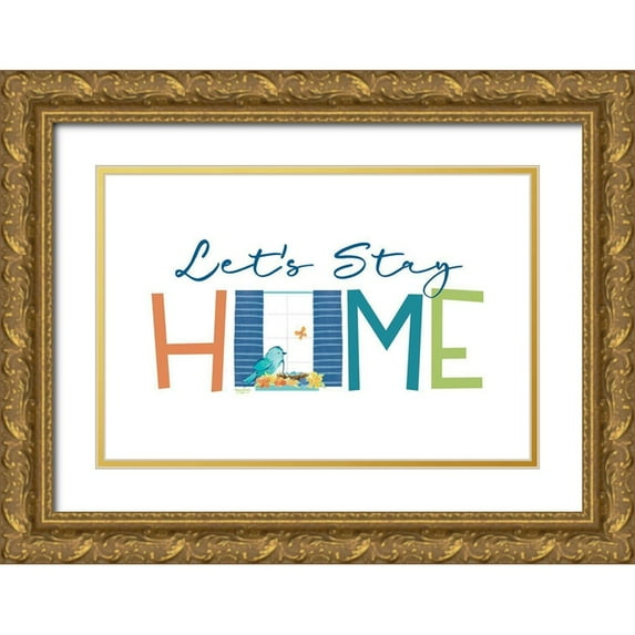 Reed, Tara 32x23 Gold Ornate Wood Framed with Double Matting Museum Art Print Titled - Happy at Home II