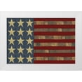 thumbnail image 1 of Reed, Tara 32x23 White Modern Wood Framed Museum Art Print Titled - Patriotic Printer Block Flag, 1 of 4