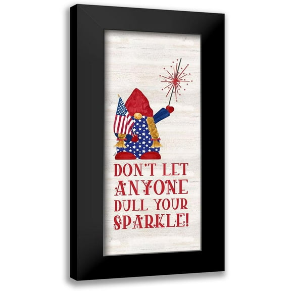 Reed, Tara 8x14 Black Modern Framed Museum Art Print Titled - Patriotic Gnomes vertical I-Sparkle