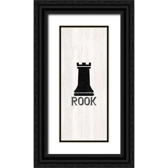 Reed, Tara 8x14 Black Ornate Wood Framed with Double Matting Museum Art Print Titled - Chess Piece vertical V-Rook