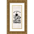 thumbnail image 1 of Reed, Tara 8x14 Gold Ornate Wood Framed with Double Matting Museum Art Print Titled - Coffee Humor vertical II-First I Drink, 1 of 4