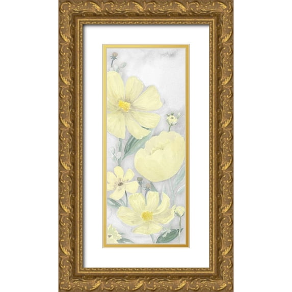 Reed, Tara 8x14 Gold Ornate Wood Framed with Double Matting Museum Art Print Titled - Peaceful Repose gray And yellow vertical I