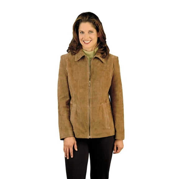 Reed® Women's Genuine Suede Leather Fashion Jacket (Large, Camel)
