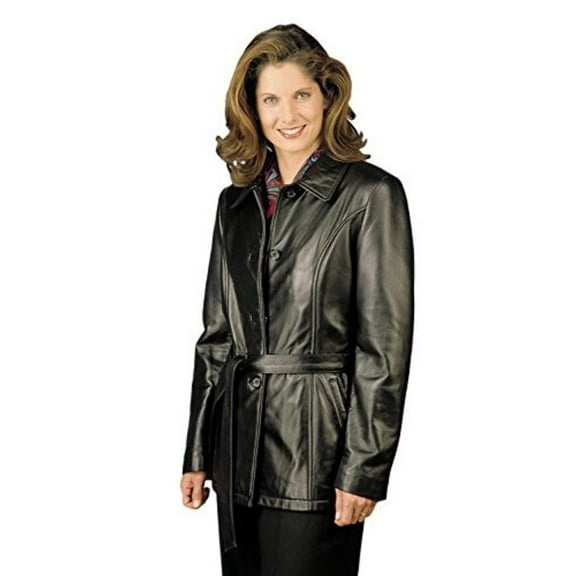 Reed® Women's Lambskin Leather Jacket With Belt (X-Small)