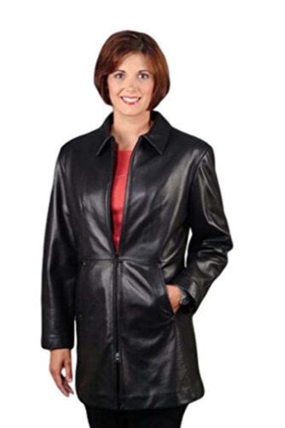 ® Women's Soft Lamb Skin Leather Coat (X-Small)