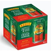 Reed's Extra Ginger Beer Non-GMO, 4 Aluminum Cans per 4 Pack Carton Liquids, 48 fl oz. Gluten Free