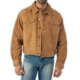 thumbnail image 1 of Reed's Men's Western Jean Style Suede Leather Shirt Jacket (3XL, CAMEL), 1 of 7