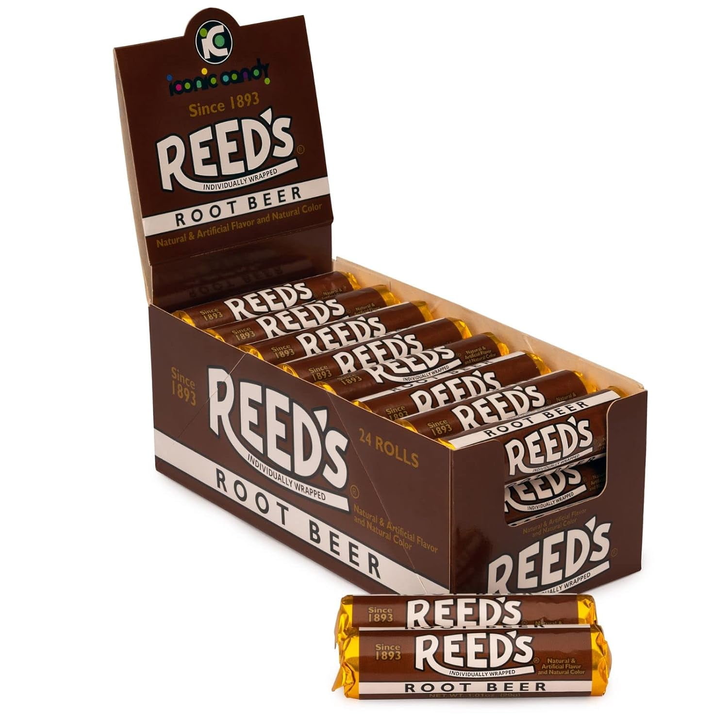 Reed’s Root Beer Candy Rolls Traditional Root Beer Hard Candy