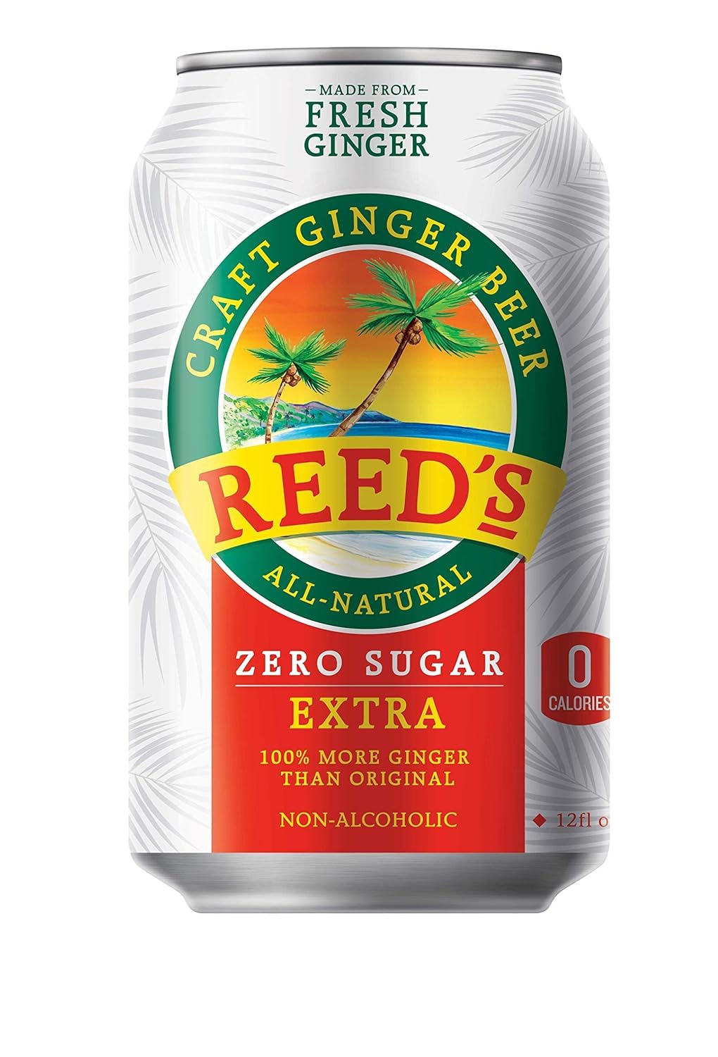 Reed's, Zero Sugar Extra Ginger Beer, Great Tasting All Natural Certified Ketogenic Soda Drink