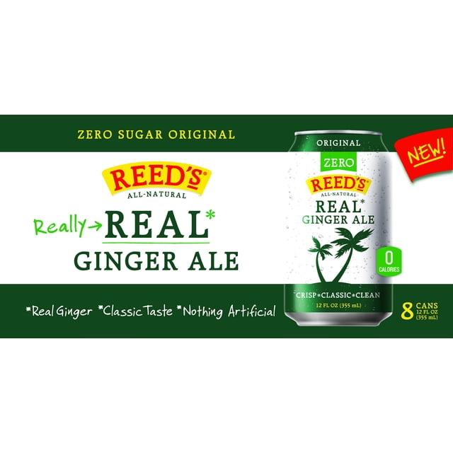 Reed's Zs Real Ginger Ale Soda Pop, 12 Fl Oz, 8 Pack Bottles