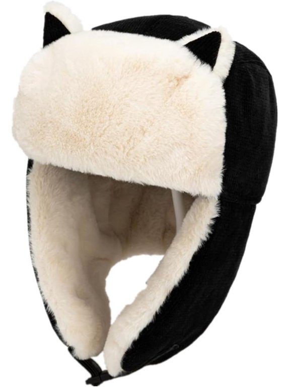Winter Trapper Hat,Russian Ushanka Trooper Aviator Hats for Girl & Women,Snow Eskimo Hat with Ear Flaps for Cold Weather.
