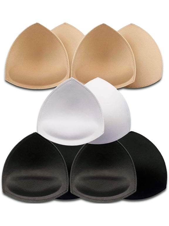 Women's A/B Cup Removable Air Cotton Foam Sponge Bra Inserts, 3 Colors, 5 Pairs