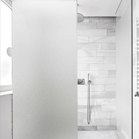 Reeded Glass Window Privacy Film, Frosted Glass Window Film, Static Cling UV Blocking Stickers, Decorative Removable Cover for Bathroom Door Office, Non Adhesive 15.8in