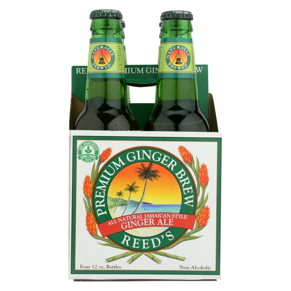 Reeds All Natural Jamaican Style Premium Ginger Brew Ginger Ale, 12 Fl. Oz., 4 Count