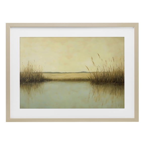 Stupell Industries Reeds Along The River Birch Framed Print Under Glass, design by Franklyn Gregory