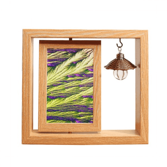 Reeds Cluster Feather Colour Wallpaper Wooden Rotating Picture Photo Frame 4x6