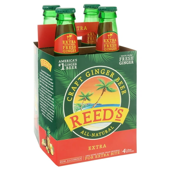 Reeds Ginger Extra Soda 4-Pack 48 fl oz (Pack Of 6)