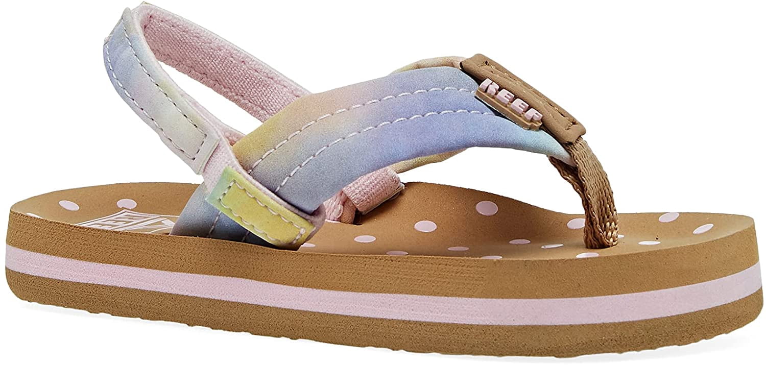 AHI Girls Sandals  Flip Flops for Girls Big Kid 8-12 Years 6-7 Big Kid Watercolor
