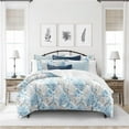thumbnail image 1 of Reef Coverlet & 2 Pillow Shams Set, Blue - Super Queen Size - 3 Piece, 1 of 1