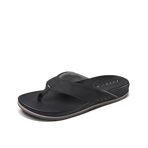 Reef Men's Cushion Bonzer Sandal, Black/Gum, 12