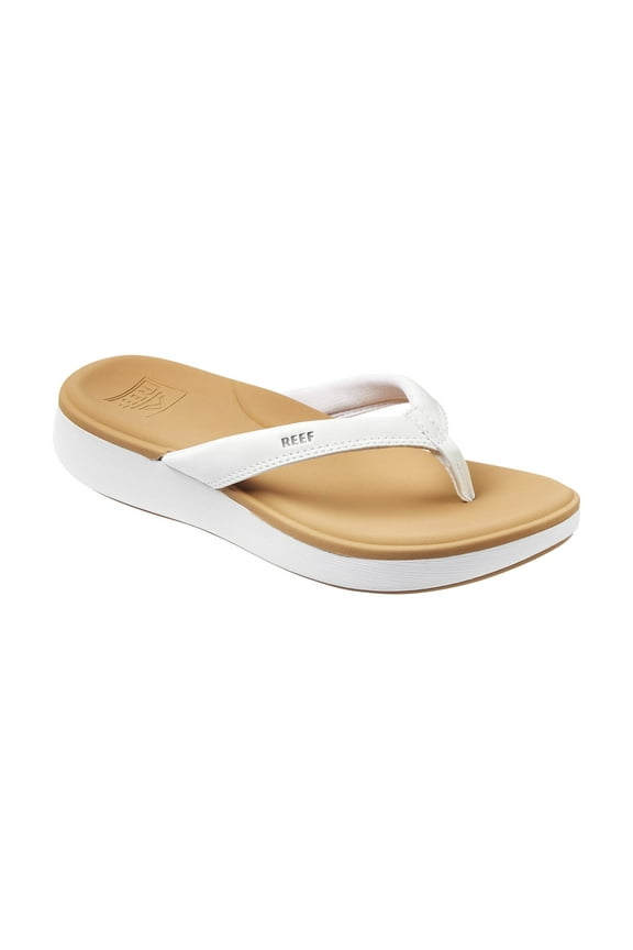 Cushion Cloud Flip Flop Regular Sandals White/Tan women in size US 7