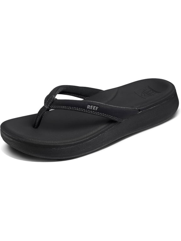 Cushion Cloud Women's Flip Flop, Super Soft Molded Footbed, Arch Support Black Size 11