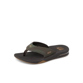 Reef Fanning Mens Bottle Opener Flip Flop, Arch Support, Durable Outsole, Water Friendly, Brown/Gum, 8