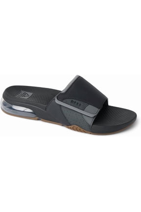 Fanning Slide Men's Beach Sandals Bottle Opener Water-Friendly Slides Black/Grey