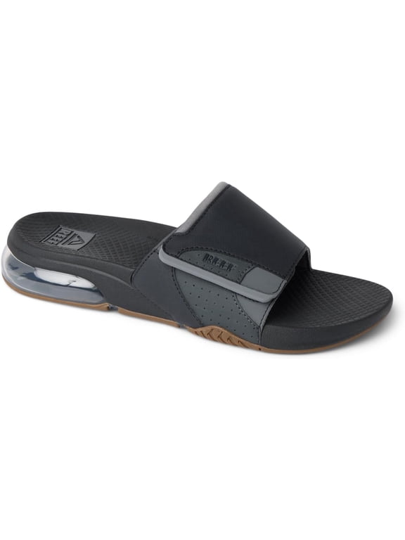 Fanning Slide Men's Beach Sandals Bottle Opener Water-Friendly Slides Black/Grey