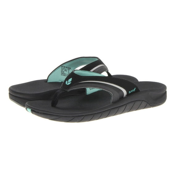 Reef Girls Slap Black Black Aqua RF001084 Women's Size Fashion Sandals