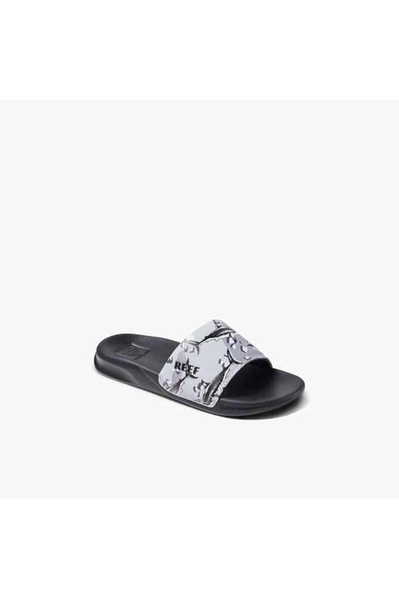 One Slide Grey Camo Shark CJ4111 Grade-School Size 4