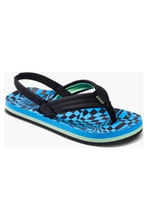 Kids Little Ahi Flip Flop, Blue Swell Checkers, 6 Toddler