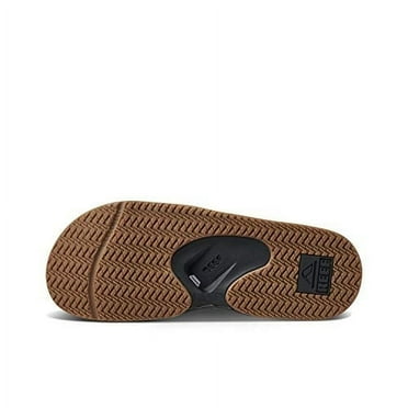 Reef Men's Fanning Slide, Bottle Opener Sandal, Black/Silver, 10