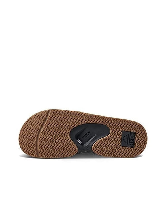 Men's Fanning Slide, Bottle Opener Sandal, Black/Silver, 11