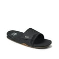 thumbnail image 1 of Reef Men's Fanning Slide, Bottle Opener Sandal, Black/Silver, 15, 1 of 5