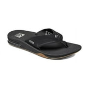 Reef Men's Sandal Fanning, Bottle Opener Flip Flops, Black/Silver, 5