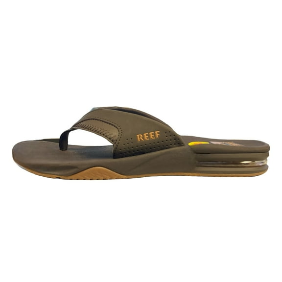 Reef Men's Sandal Fanning, Bottle Opener Flip Flops, Brown/Gum, 12