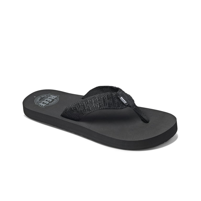 Reef Men s Sandals Smoothy Flip Flops Black 4 Walmart