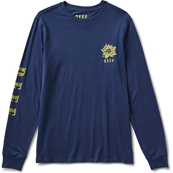 Reef Mens Blues/Insignia Blue Size Small Long Sleeve Graphic T-Shirt
