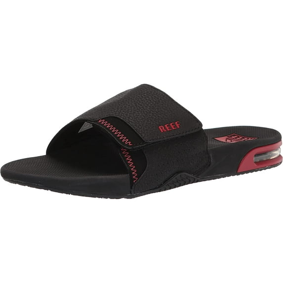 Reef Mens Fanning Slide Sandals 8 Black/Red