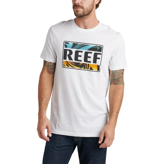 Reef Mens Logo Crewneck Graphic T-Shirt