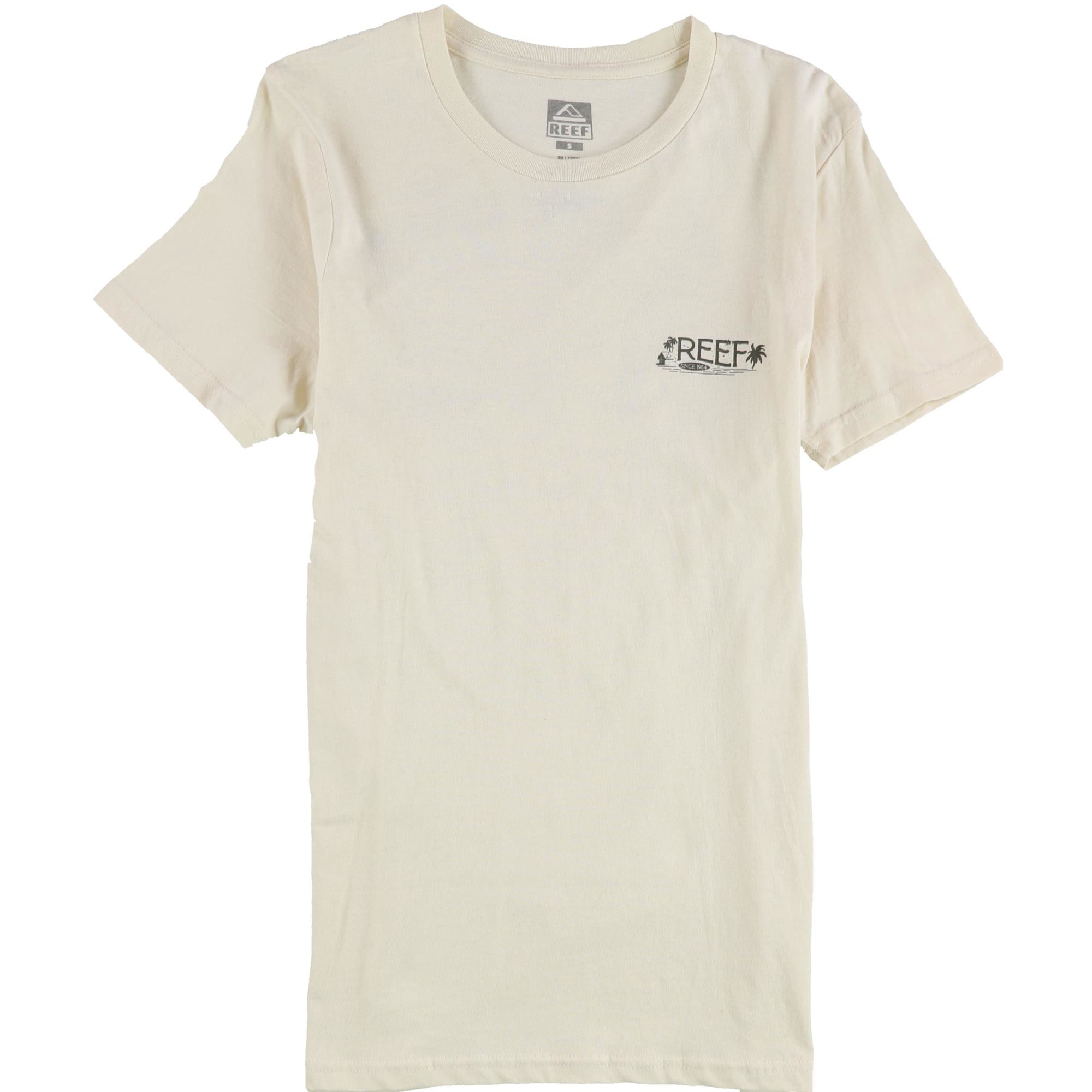 Reef Mens Surf Club California Graphic T-Shirt, Beige, Small