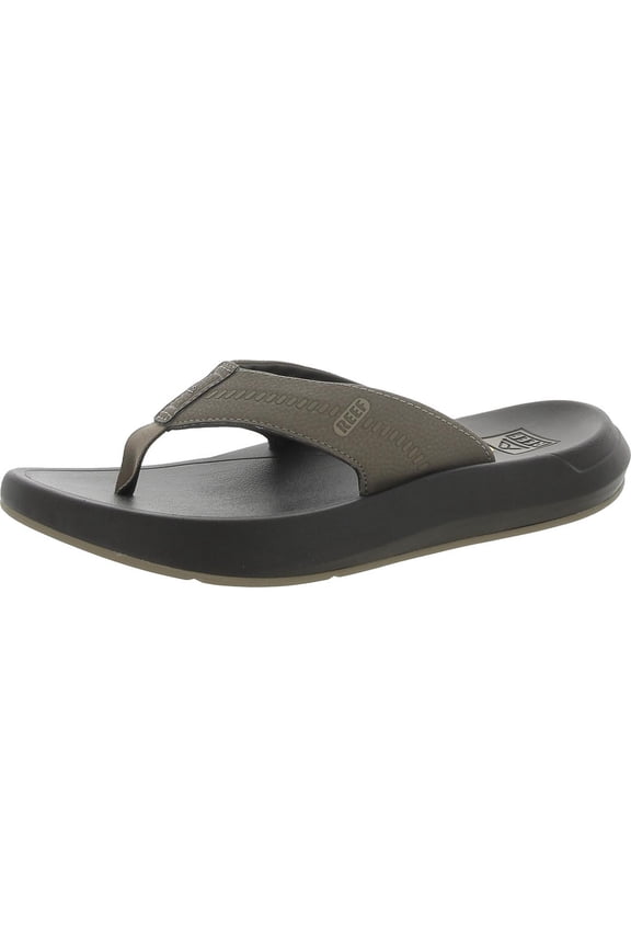 Mens Swellsole Cruiser Faux Leather Anatomic Cushioning Flip-Flops