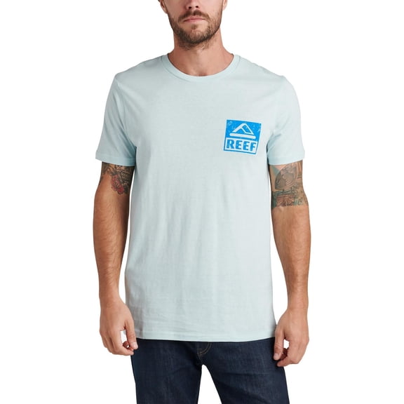 Reef Mens Wellie Logo Crew Neck Graphic T-Shirt