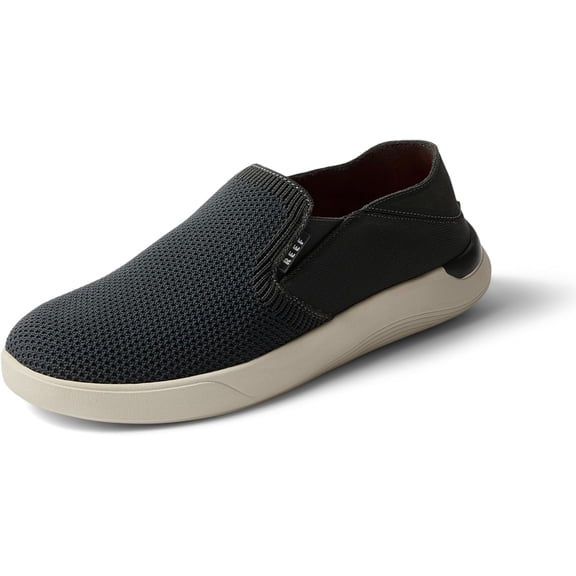 Reef Neptune Slip On Mens Shoe, Lightweight & Breathable, Soft Cushion Footbed, Black/White, SIZE 10.5