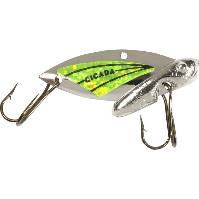 Reef Runner 40101 Cicada Blade Fishing Lure 2 Inch 3/8 Ounce Silver And Chartreuse