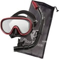 thumbnail image 1 of Reef Tourer Adult Single-Window Mask & Snorkel Combo Set, Black/Metallic Dark Red, 1 of 7