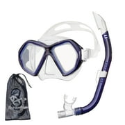 Reef Tourer Adult X-Plore 2-Window Mask & Snorkel Combo, Cobalt Blue