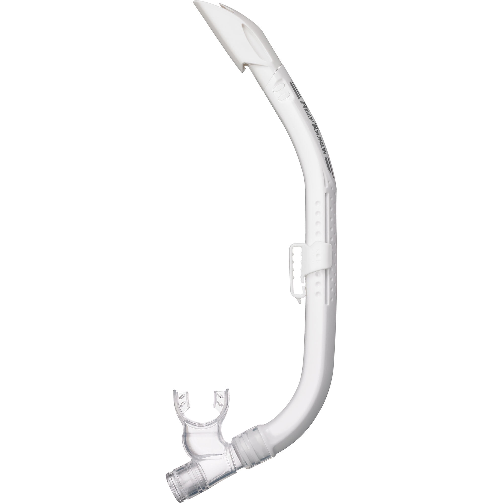 Scuba Choice Semi-Dry Silicone Snorkel With Splash Guard - 16 Inch Adult Snorkeling Gear, Silver Grey 5 thumbnail image